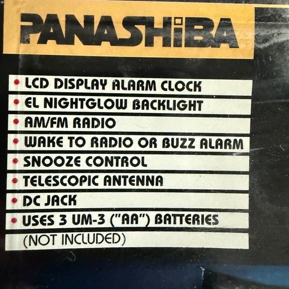 Panashiba SX-926 Am/Fm Digital Tower Black LCD Digital Alarm Clock Radio NEW - Picture 4 of 12